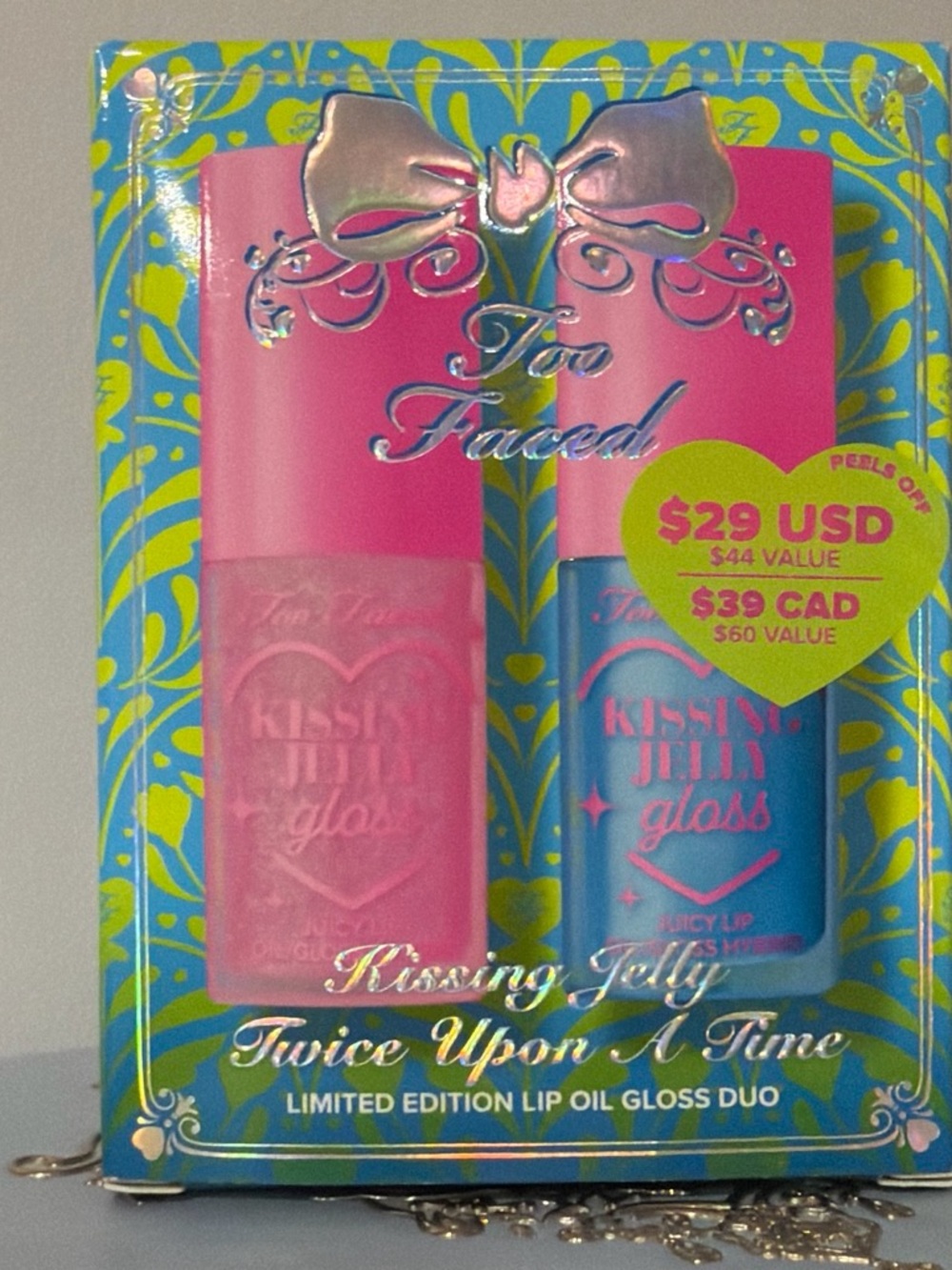 Too Faced Kissing Jelly Lip Oil Duo - Pink & Blue